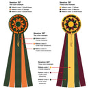 7" Newton 5 Rosette Award Ribbon