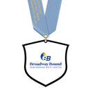 3-1/2" Standard Shape Custom Black Acrylic Medal With Satin Neck Ribbon - SALE