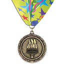 1-3/4" Custom LFL Award Medal With Satin Neck Ribbon