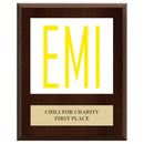5" x 7" Custom Full Color Cherry Plaque With Engraved Plate