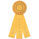 4-1/2" Luxury 3 Rosette Award Ribbon With 3 Streamer Printing