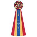 7" Newton 5 Rosette Award Ribbon