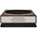Large Walnut Presentation Base With Engraved Plate