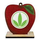 5" Apple Shape Birchwood Award Trophy With Natural Birchwood Base