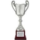 15-3/4" Loving Cup Award Trophy With Cherry Tone Wood Base