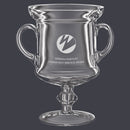 8" Glass Award Trophy With Handles