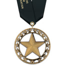 2-3/4" Custom Rising Star Award Medal With Satin Neck Ribbon