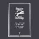 4" X 6" Engraved Custom Clear Glass Beveled Edge Desk Plaque
