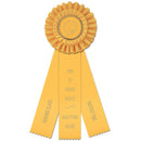 4-1/2" Luxury 3 Rosette Award Ribbon With 3 Streamer Printing