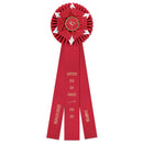 6-1/2" Wheaton 3 Rosette Award Ribbon With 3 Streamer Printing