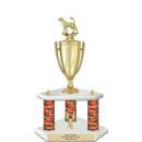 20" White Finished Award Trophy With Loving Cup And Trim
