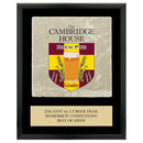 7" x 9" Custom Full Color Black Plaque With Tumbled Stone Tile & Engraved Plate