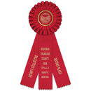 4-1/2" Luxury 3 Rosette Award Ribbon With 3 Streamer Printing