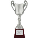 15-3/4" Loving Cup Award Trophy With Cherry Tone Wood Base