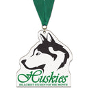 5" Custom Shape Birchwood Medal With Any Grosgrain Neck Ribbon