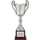 14-1/4" Loving Cup Award Trophy With Cherry Tone Wood Base