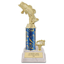 10" Custom White Base Award Trophy With Trim