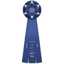 6-1/2" Wheaton 3 Rosette Award Ribbon With 3 Streamer Printing
